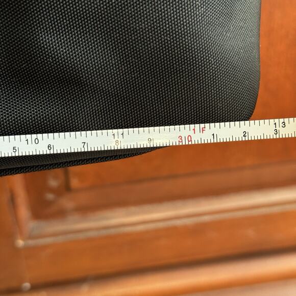 Dooney and Bourke Black Nylon Shopper Tote Bag Brown Leather Braided Handle - Picture 8 of 9